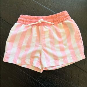 The Beaufort Bonnet Company Pink and White Swim Trunks
